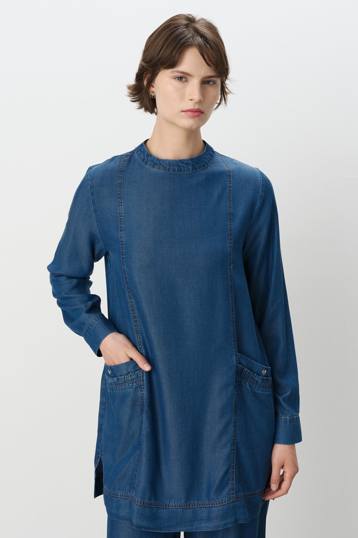 Tencel Pants and Tunic Set - Indigo