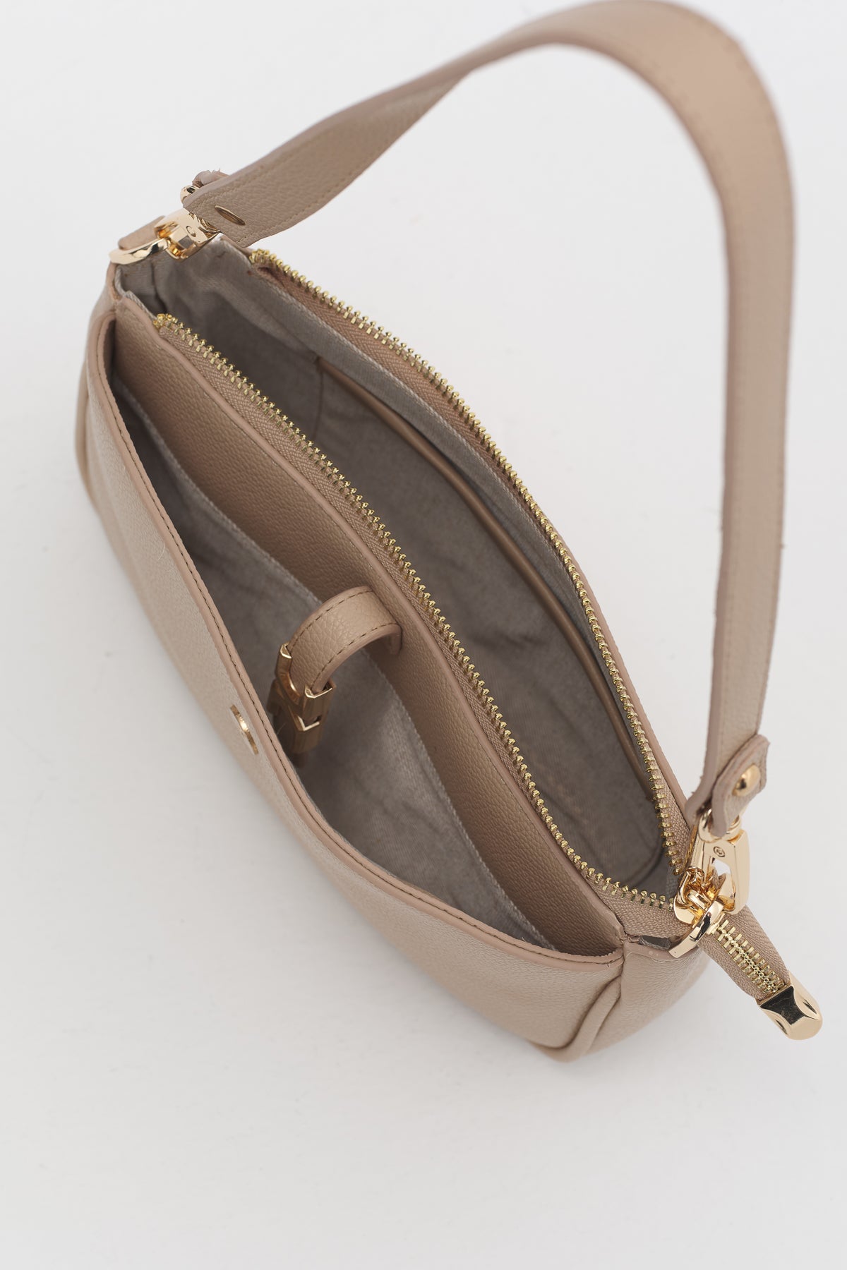 Buckle Detail Zipper Bag - Earth