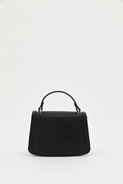 Buckle Detail Flap Crossbody Bag - Black