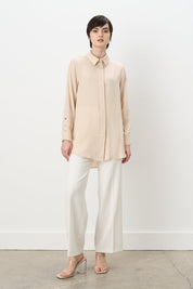 Toka Detaylı Tencel Tunik - Bej