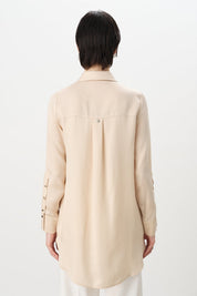 Buckle Detail Tencel Tunic - Beige