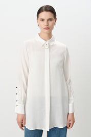 Toka Detaylı Tencel Tunik - Ekru