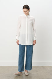 Toka Detaylı Tencel Tunik - Ekru