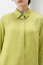 Toka Detaylı Tencel Tunik - Fıstık Yeşili