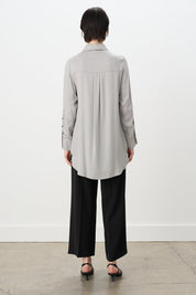 Toka Detaylı Tencel Tunik - Gri