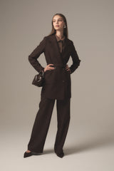 Torba Kesitli Hafif Dar Blazer Ceket - Kahve