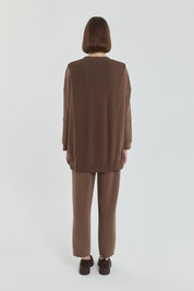 Knitted Pants and Tunic Set - Brown