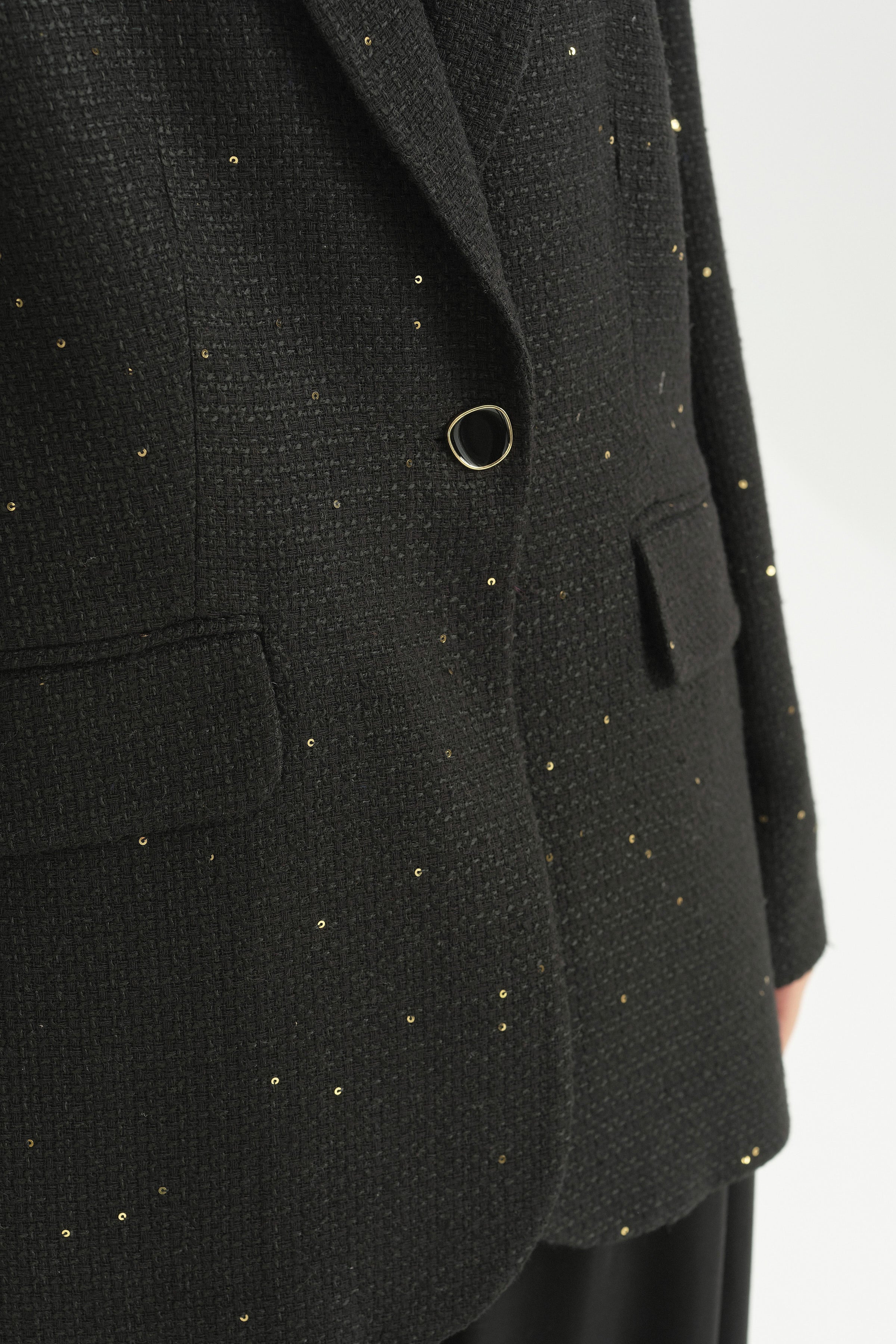 Tüvit Kumaş Blazer Ceket - Siyah