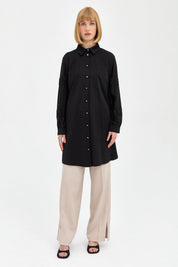 Ironed Rib Elastic Waist Trousers - Beige