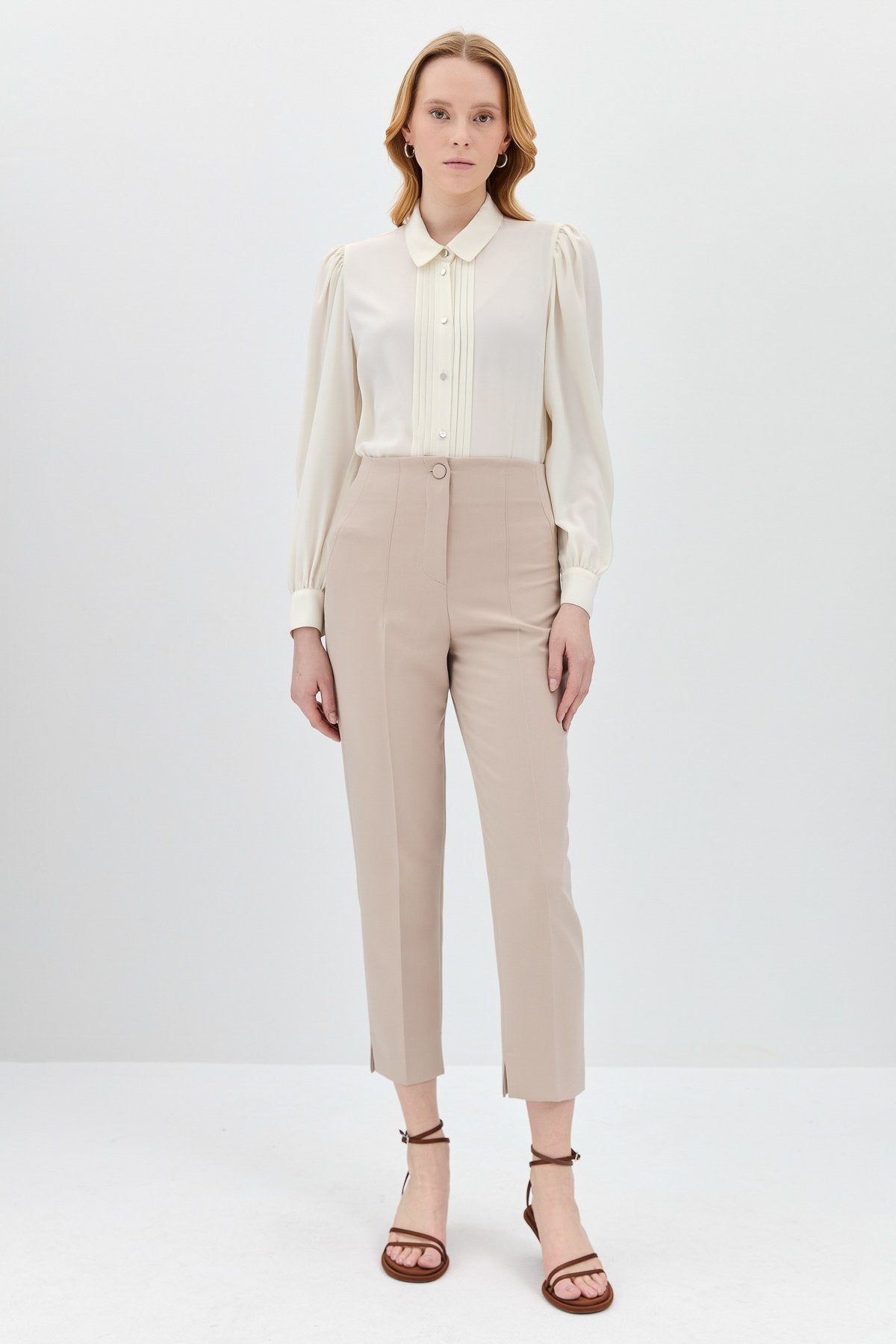 Ironed Grip Carrot Pants - Stone