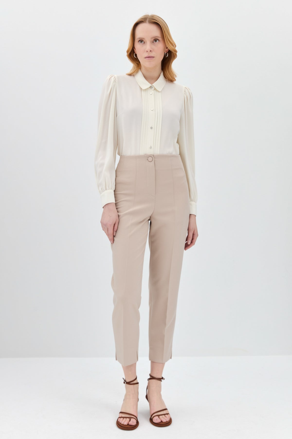 Ironed Grip Carrot Pants - Stone