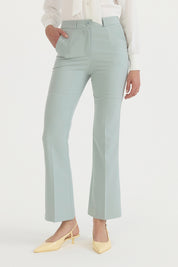 Ütü İzli İspanyol Paça Basic Pantolon - Aqua