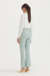 Ütü İzli İspanyol Paça Basic Pantolon - Aqua