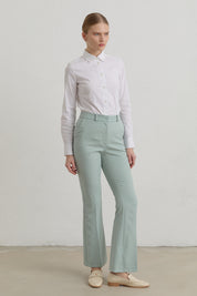 Ütü İzli İspanyol Paça Basic Pantolon - Aqua