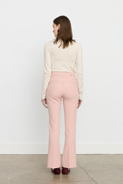 Ironed Crease Spanish-Style Flare Trousers - Salmon