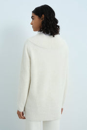 V-Neck Knit Tunic - Ecru