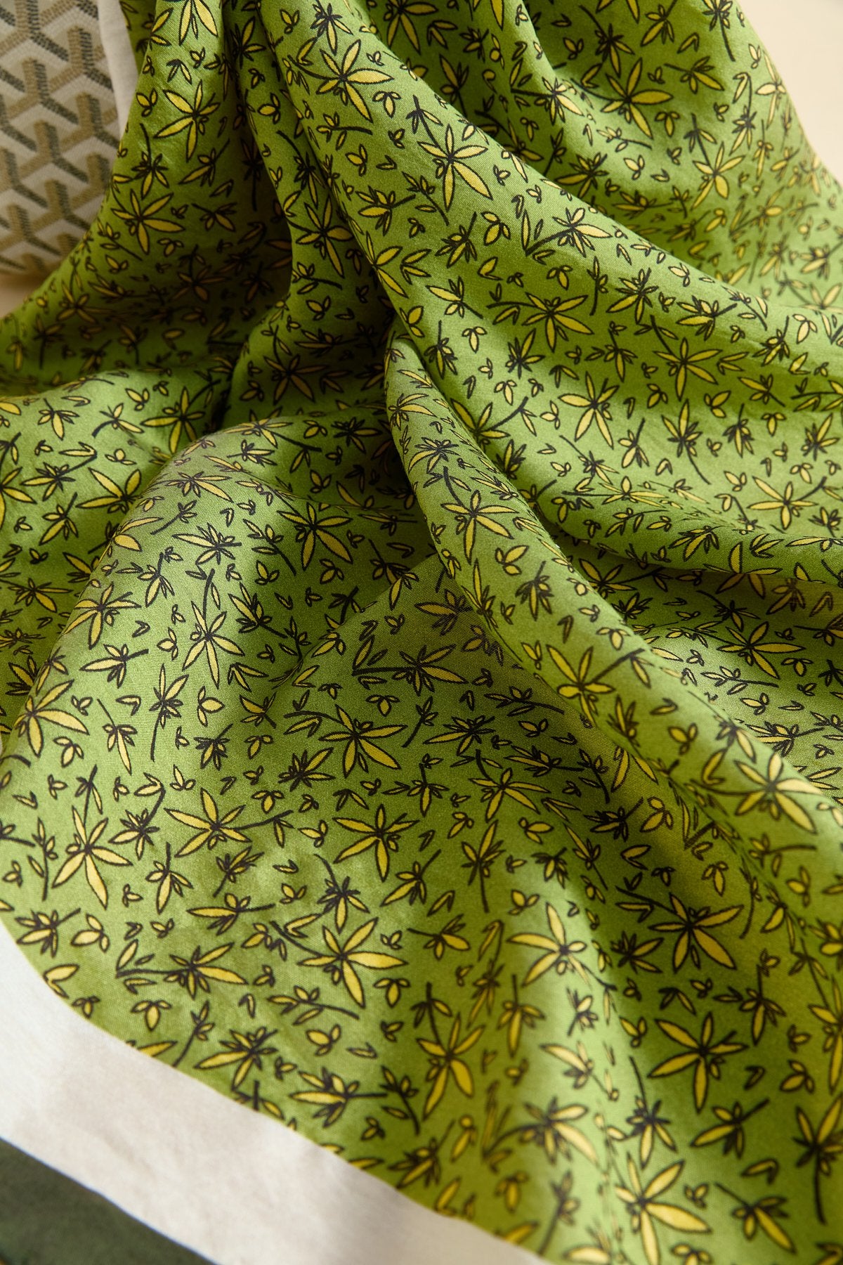 Viscose Digital Pattern Scarf - Green