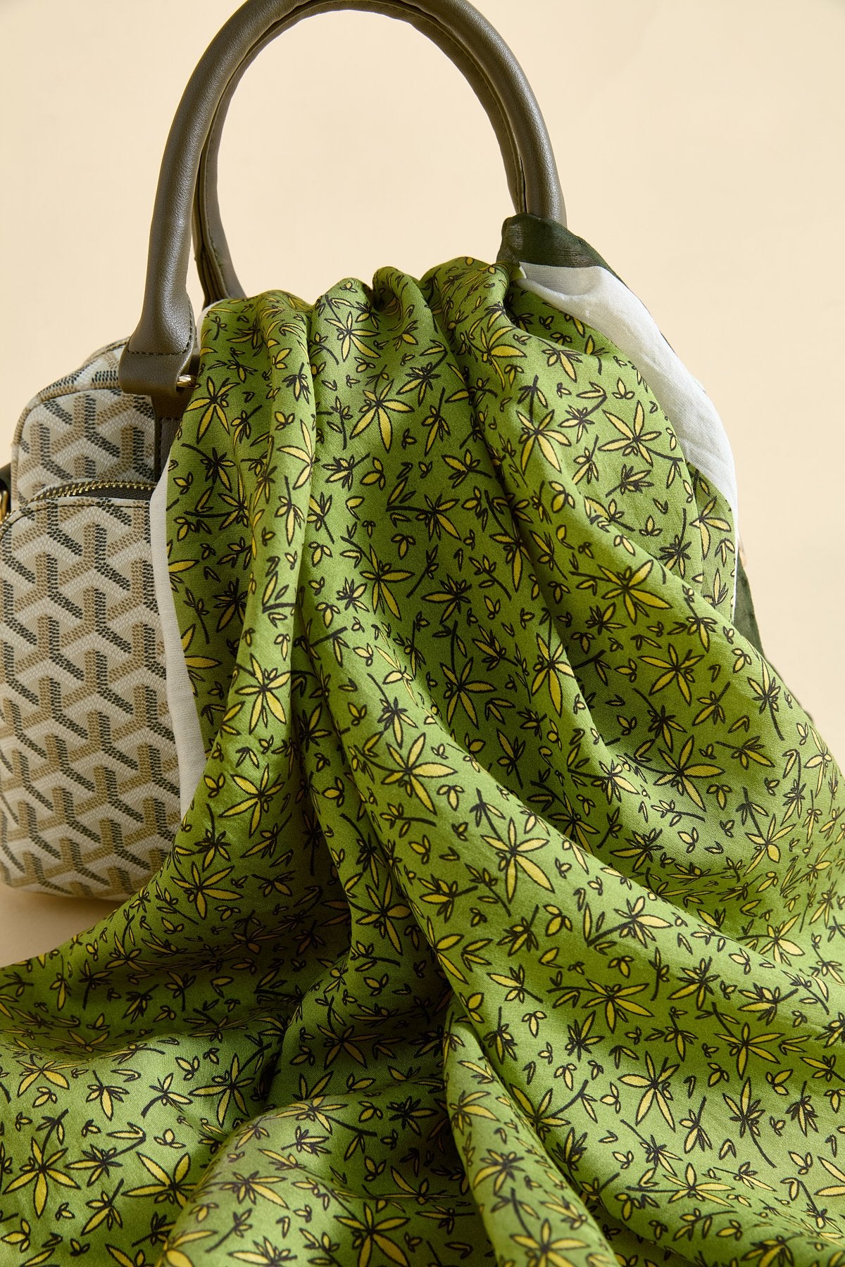 Viscose Digital Pattern Scarf - Green