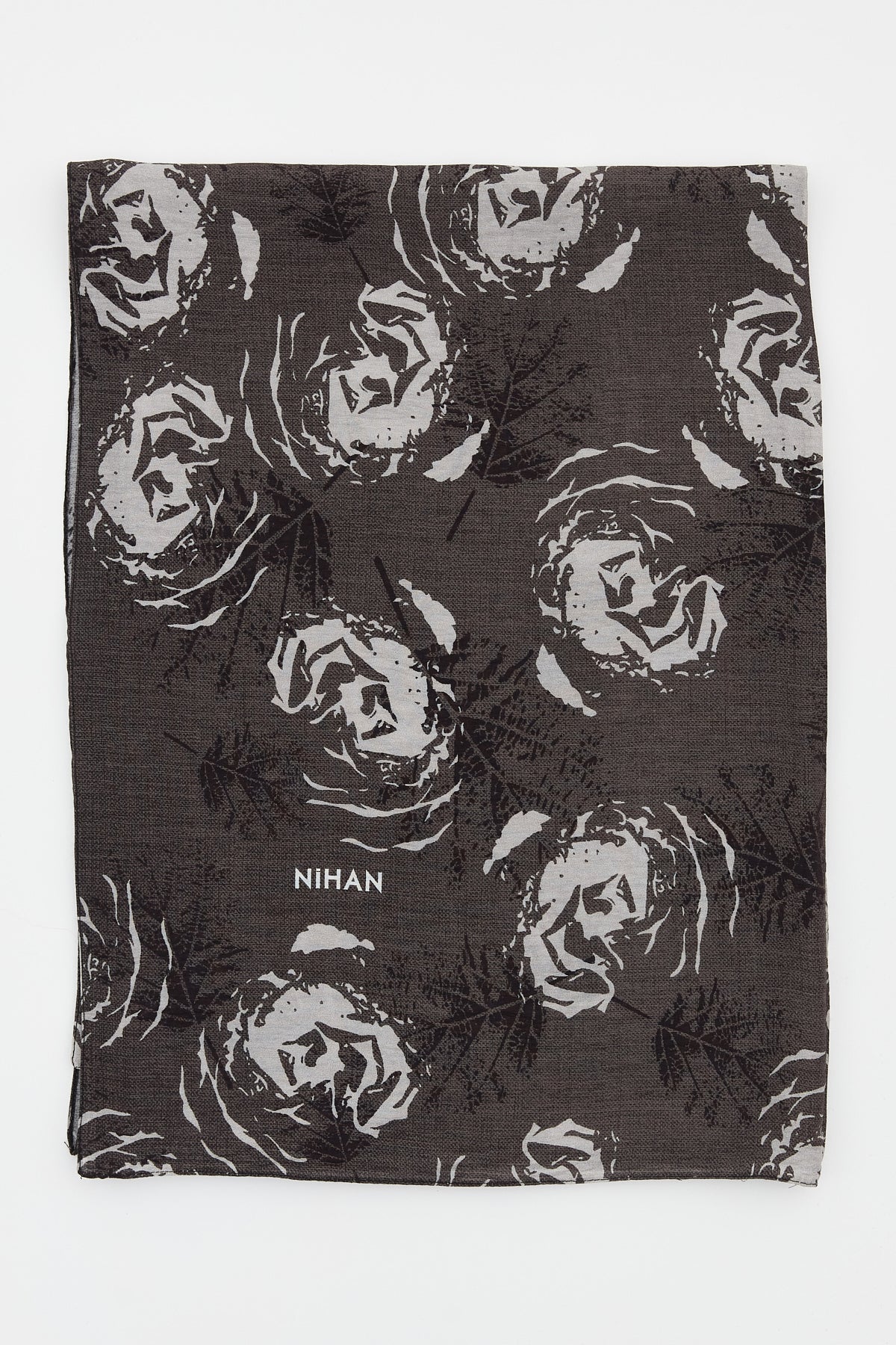 Viscose Digital Pattern Scarf - Anthracite