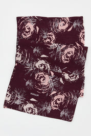 Viscose Digital Pattern Scarf - Burgundy