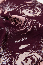 Viscose Digital Pattern Scarf - Burgundy