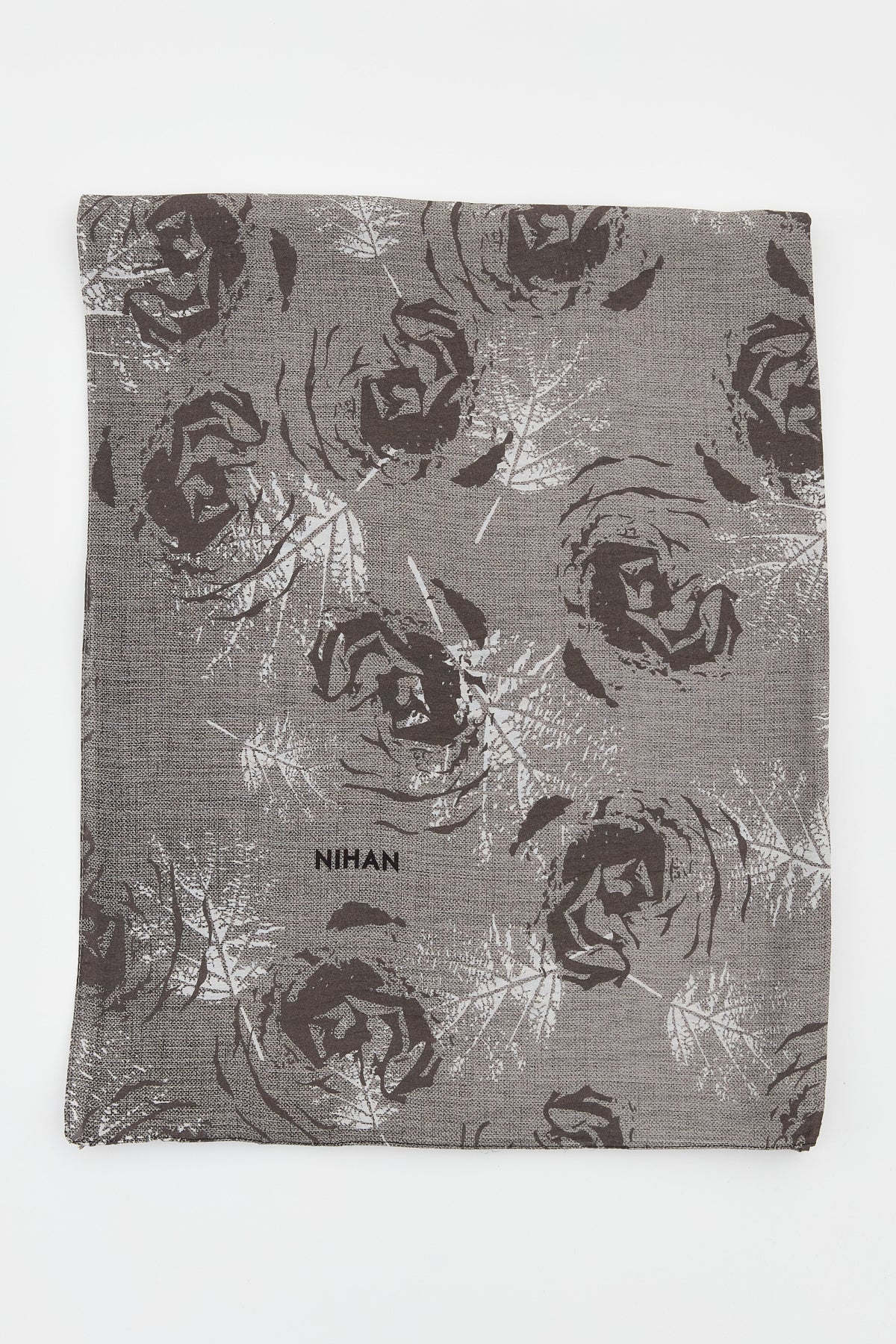 Viscose Digital Pattern Scarf - Grey