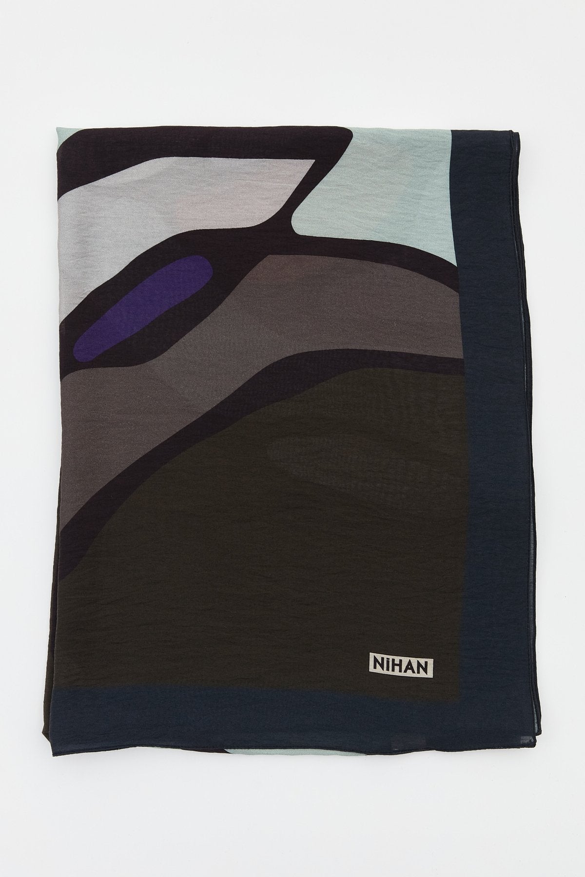 Viscose Digital Pattern Scarf - Khaki