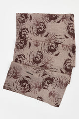Viscose Digital Pattern Scarf - Dark Brown