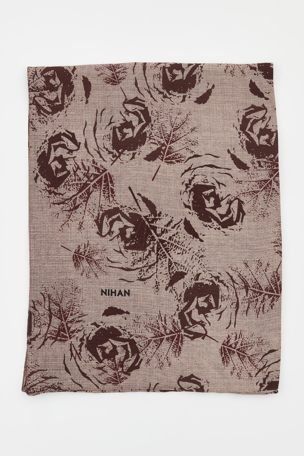 Viscose Digital Pattern Scarf - Dark Brown