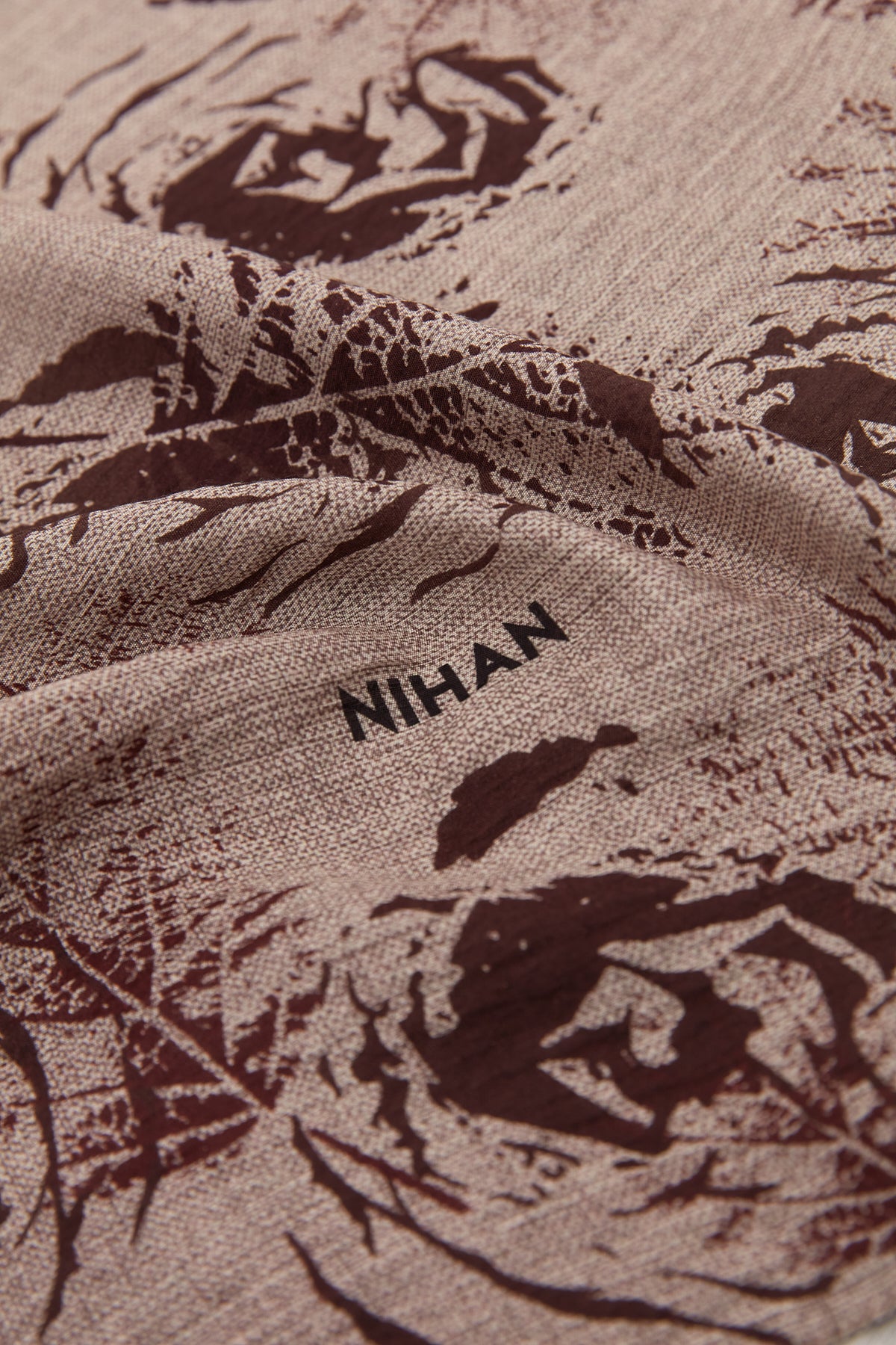 Viscose Digital Pattern Scarf - Dark Brown