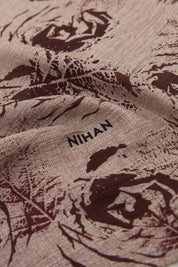 Viscose Digital Pattern Scarf - Dark Brown