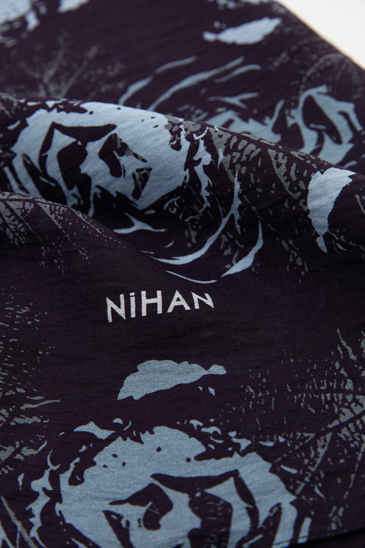 Viscose Digital Pattern Scarf - Navy Blue