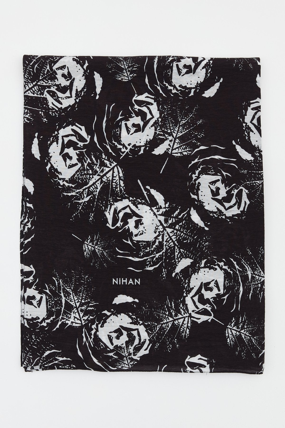 Viscose Digital Pattern Scarf - Black