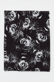 Viscose Digital Pattern Scarf - Black