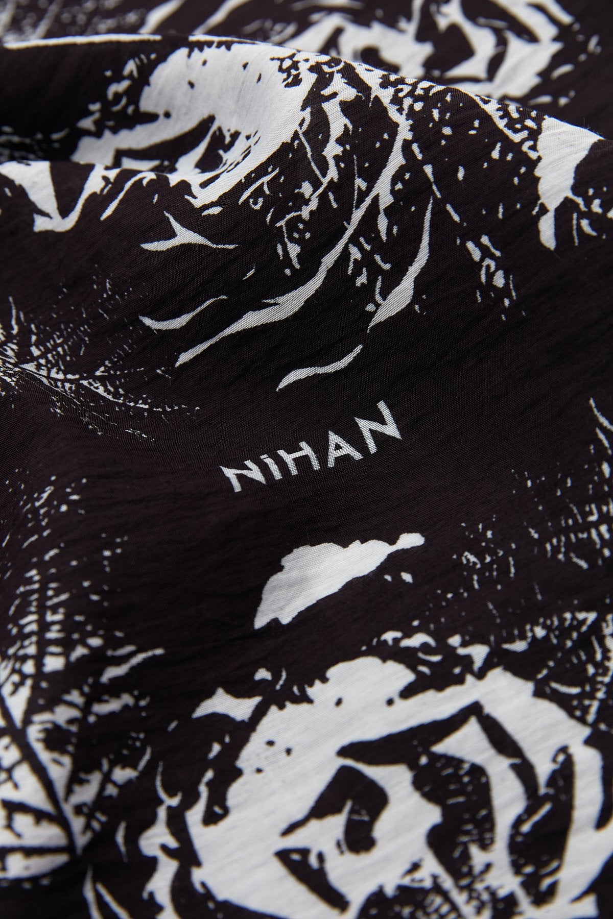 Viscose Digital Pattern Scarf - Black
