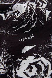 Viscose Digital Pattern Scarf - Black