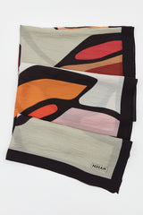 Viscose Digital Patterned Shawl - Orange