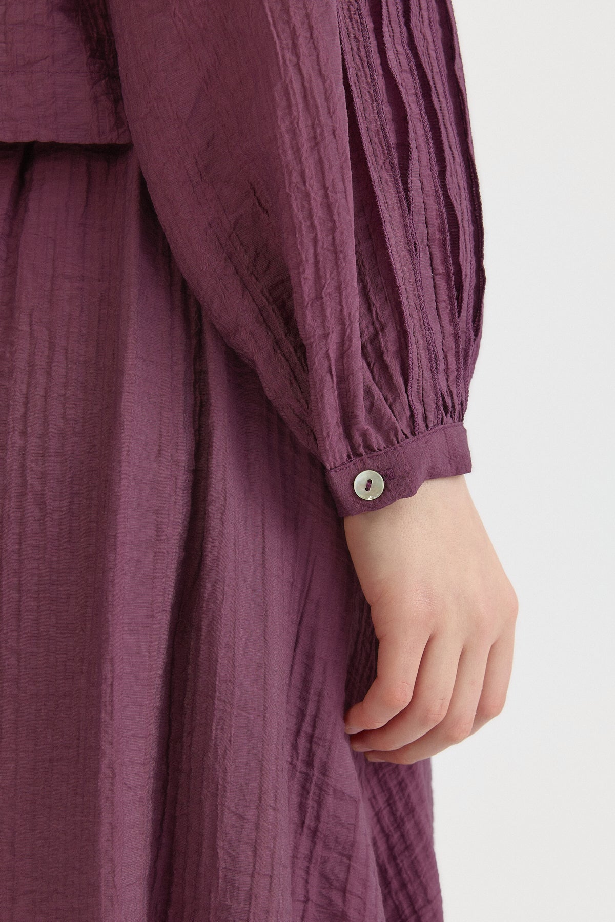 Viscose Skirt Shirt Set - Plum