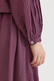 Viscose Skirt Shirt Set - Plum
