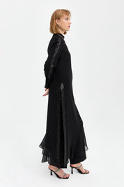 Ruffle Detail Pants and Tunic Set - Black