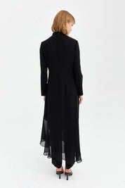 Ruffle Detail Pants and Tunic Set - Black