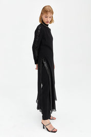 Ruffle Detail Pants and Tunic Set - Black