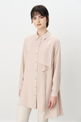 Flounce Detail Tunic - Beige