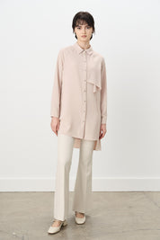 Flounce Detail Tunic - Beige
