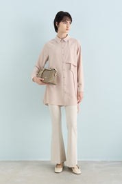 Flounce Detail Tunic - Beige