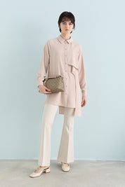 Flounce Detail Tunic - Beige