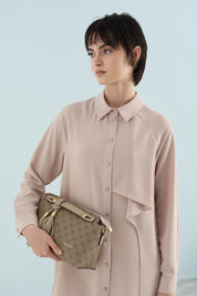 Flounce Detail Tunic - Beige