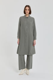 Tunic with Collar Accessory - Khaki