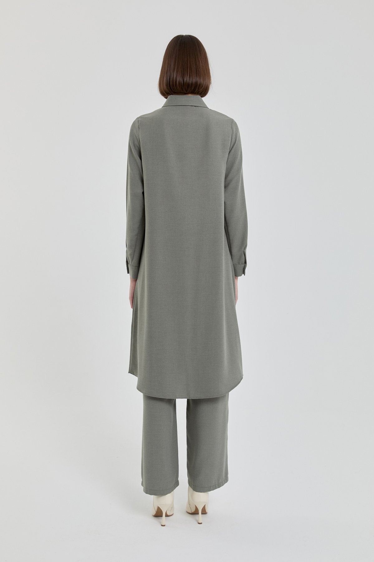 Tunic with Collar Accessory - Khaki