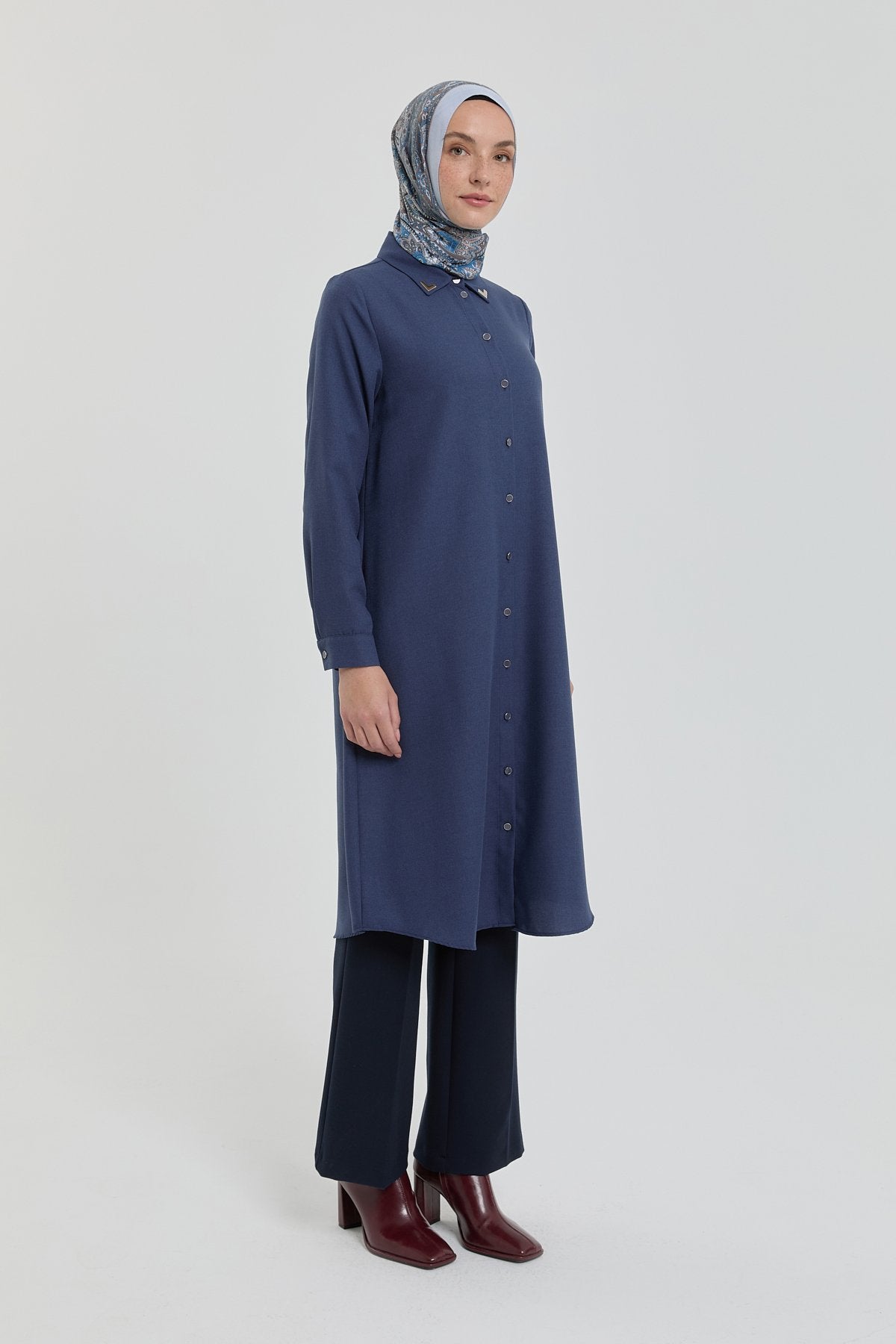 Tunic with Collar Accessory - Indigo